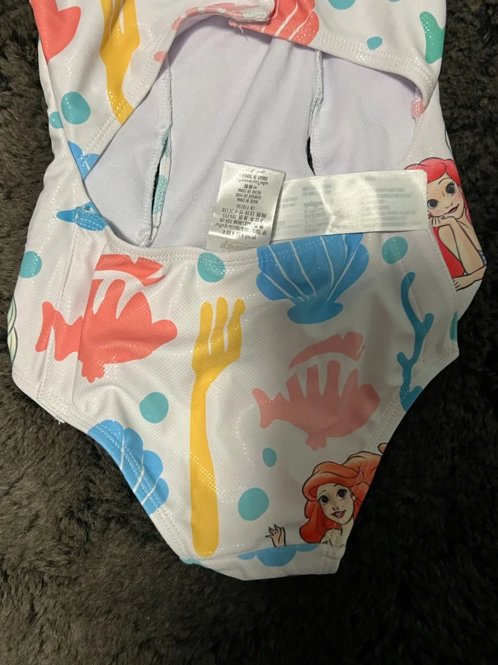 Girls Disney Ariel Mermaid One-Piece Swimsuit Size 4